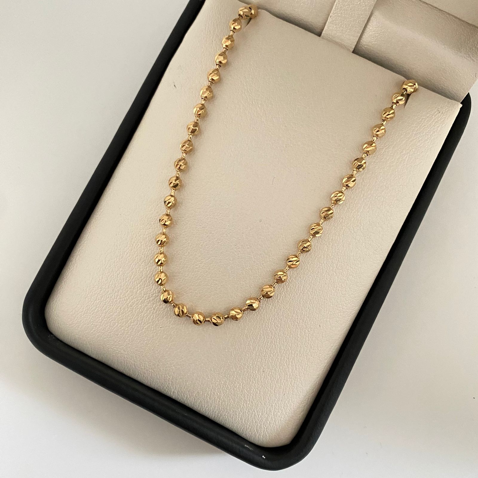 Pulso militar balines diamantados #3 Oro amarillo 18k +1 / 6,15 Gr / 20 cm Broche 0,60